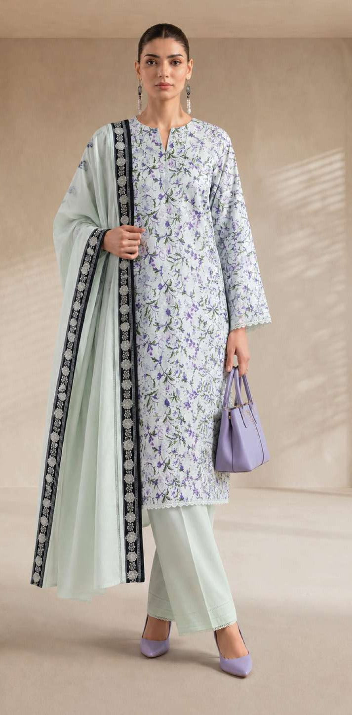 Khaadi 3-Piece Unstitched Lawn Suit – Mint (SS2706A)