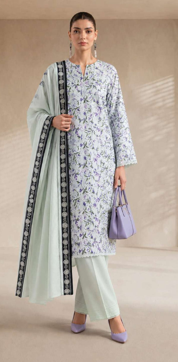 Khaadi 3-Piece Unstitched Lawn Suit – Mint (SS2706A)