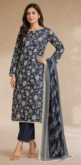 Khaadi 3-Piece Unstitched Lawn Suit – Pink (SS2502A)