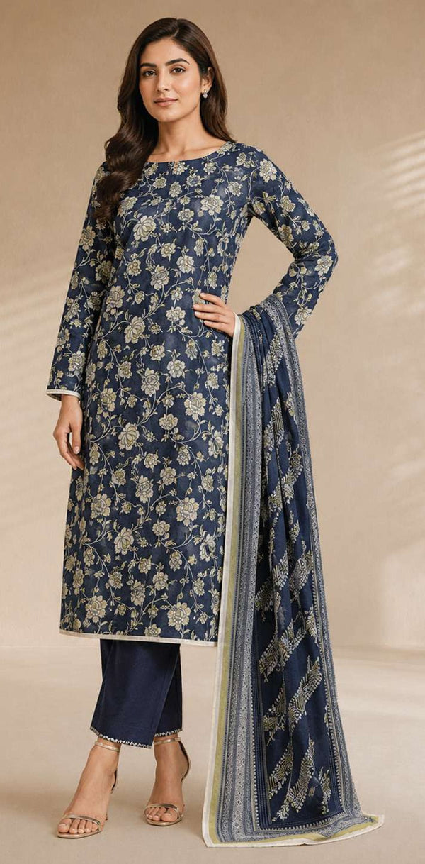 Khaadi 3-Piece Unstitched Lawn Suit – Pink (SS2502A)